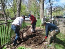バックヤードの土おこし