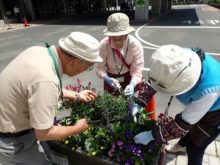 グループでメンテナンスをしているところ