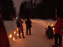 辺りが暗くなった頃の様子