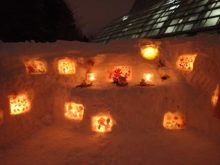 宮沢賢治の幻灯会をイメージした雪像