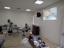 種まき実演上映の様子