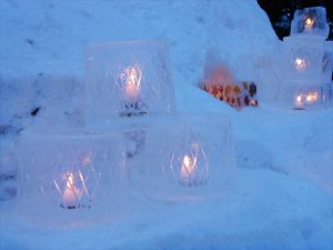 切子ガラスのようなアイスキャンドル