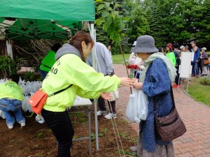 苗木引換の様子(エゾヤマザクラ)