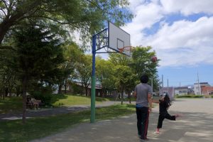 バスケットゴールコートの写真