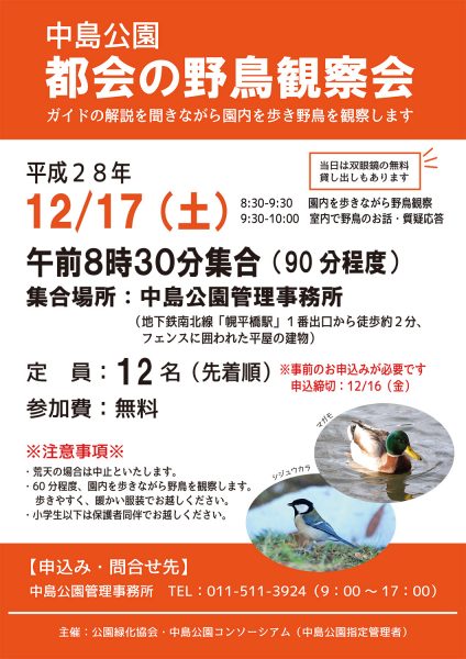 野鳥観察会チラシ