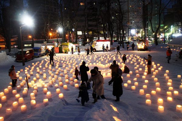 ゆきあかりin中島公園　メイン会場点灯中の様子1