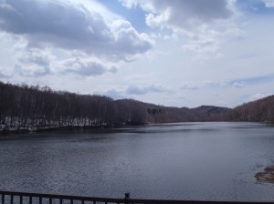 取水塔付近から