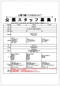 「公園スタッフ募集中」の画像