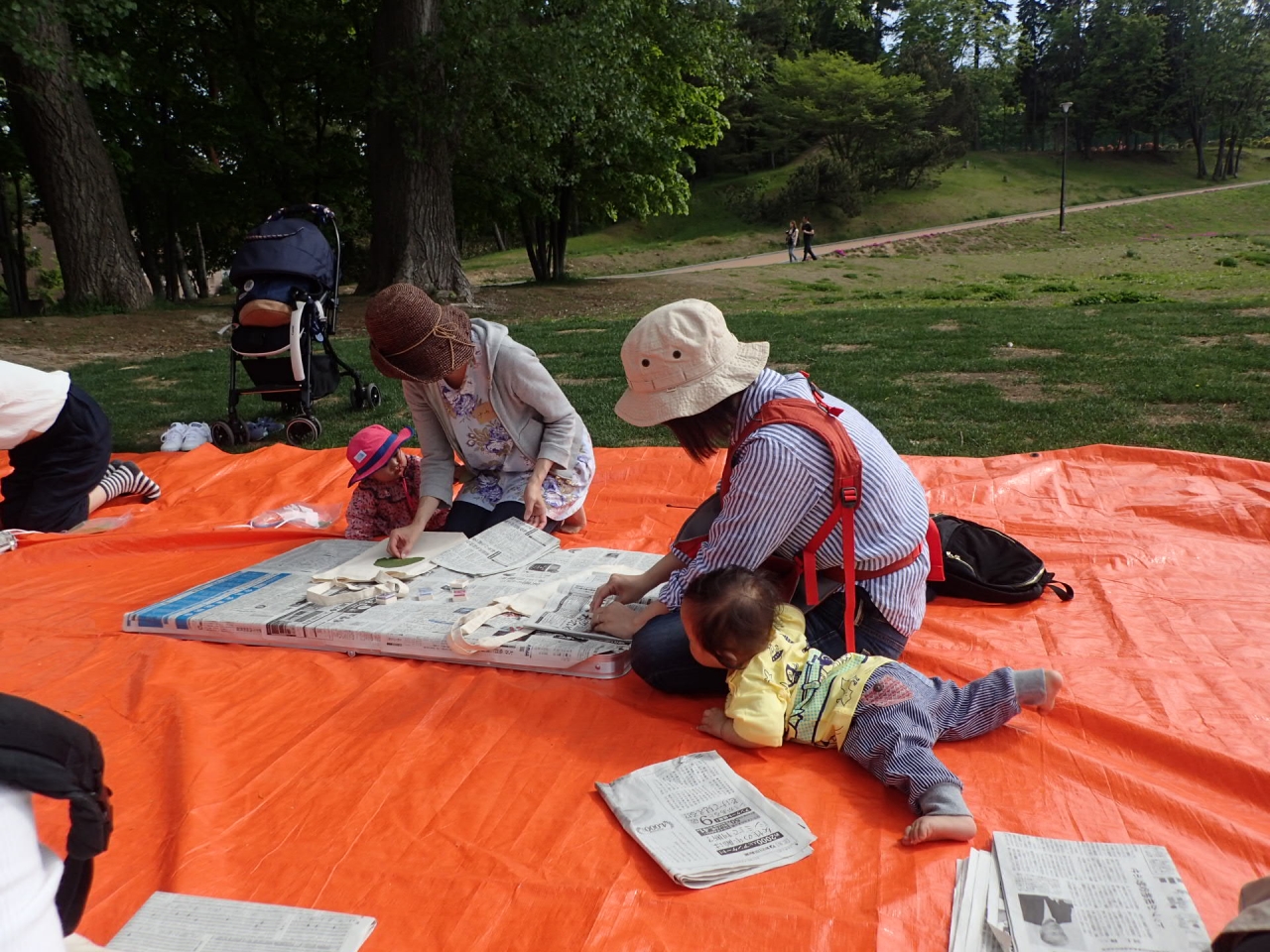 葉っぱのスタンプ