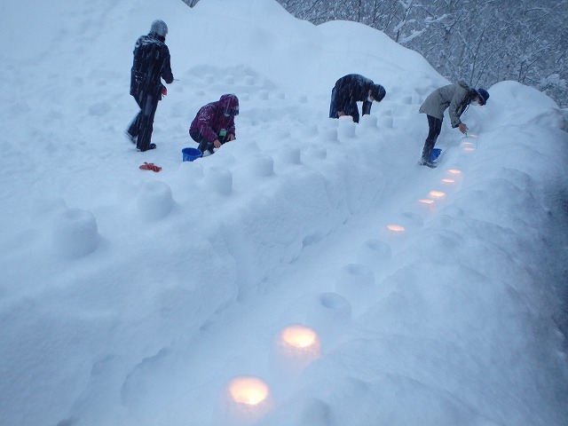 スノーキャンドル準備中③