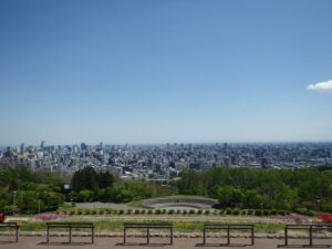展望台からの札幌市内の眺め