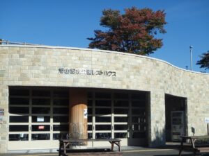 旭山記念公園紅葉情報2022年10月7日3レストハウスと一本桜