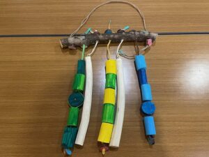 2024年10月10日旭山ボランティアの会活動の様子（ウィンドチャイムの見本）