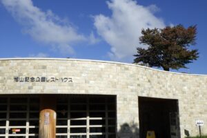 旭山記念公園紅葉情報2024年10月5日2レストハウスと展望台一本桜