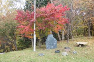 旭山記念公園紅葉情報2024年10月29日11寺田京子句碑