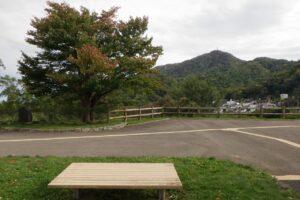 旭山の紅葉2025年10月1日9展望台一本桜と藻岩山