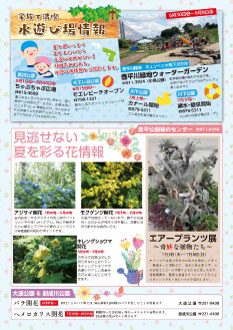 公園だより2018夏号　中面お知らせ