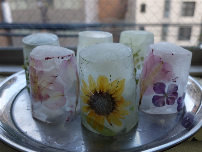 できあがった氷中花
