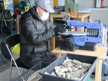 木の加工の様子