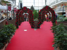 リースのようなトンネルをくぐってツリーへ