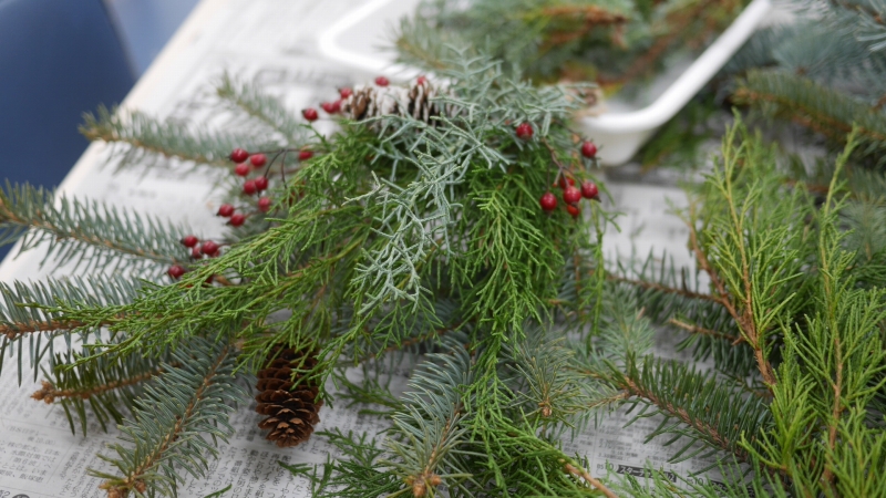 クリスマスクラフト講習会の材料