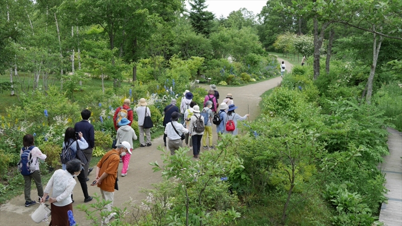 銀河庭園の見学の様子