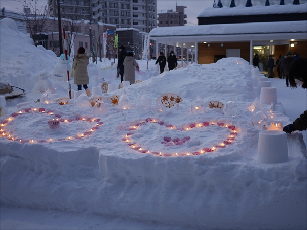 ピンク色のハートが形作られている