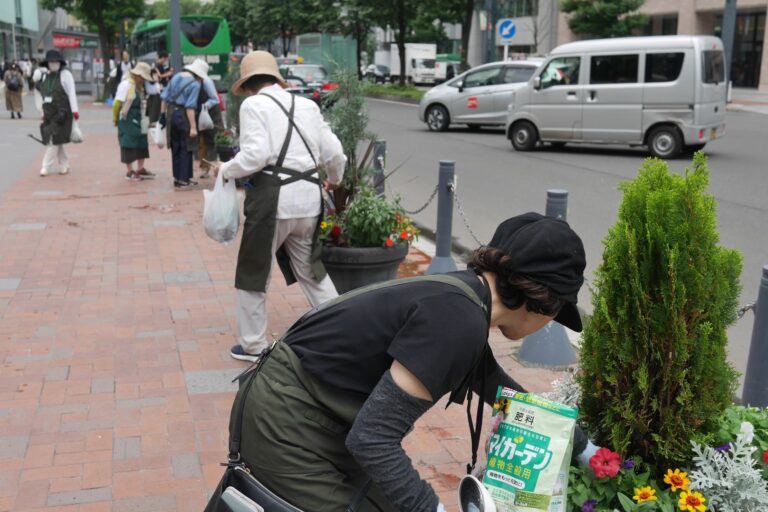 追肥しているようす