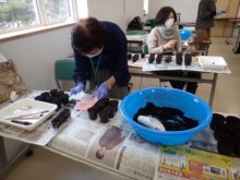 種まき実習の様子