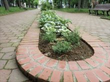 通路の宿根草ボーダー