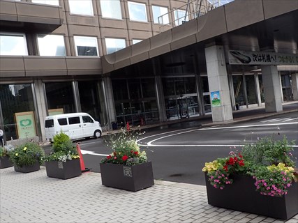 市役所本庁舎前コンテナの様子