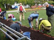 西５丁目西側ボーダー花壇の植え込みの様子