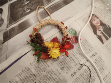 リースのおひろめ　秋の色のリース