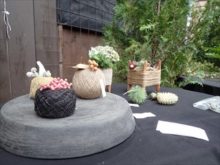 キャンドルと作品のデスプレイ