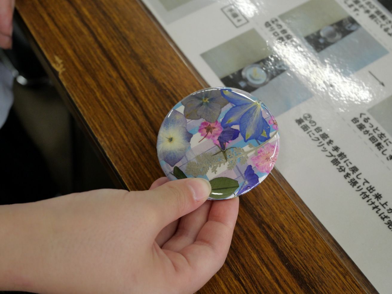 小さなお子さんが作った爽やかな缶バッジ