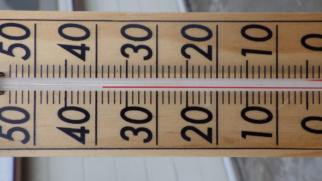 温度計のアップの写真