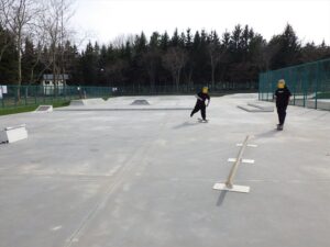 滑走の導線を確認している写真