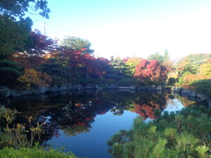日本庭園の紅葉