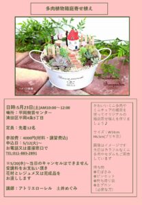 多肉植物箱庭寄せ植え講座