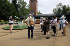 東口前おもてなし植栽 ハンギングバスケットマスターさんのピアノの寄せ植え作品
