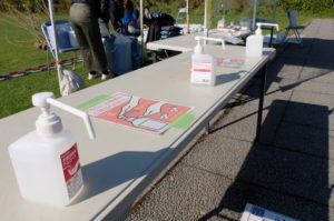 新型コロナウイルス対策として消毒液なども設置しました。