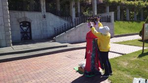 藤娘準備中の様子