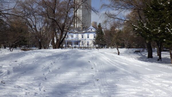 天文台そばのソリの跡2