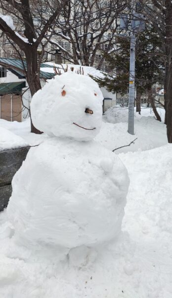 菖蒲池横の雪だるま5