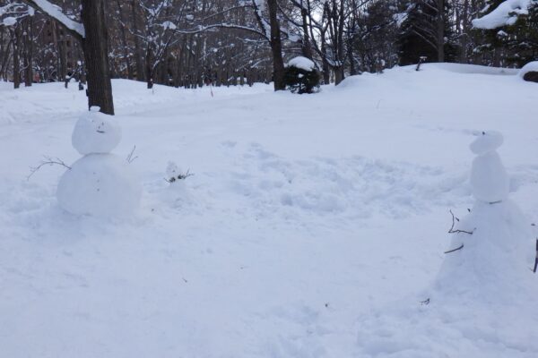 菖蒲池横の雪だるま3
