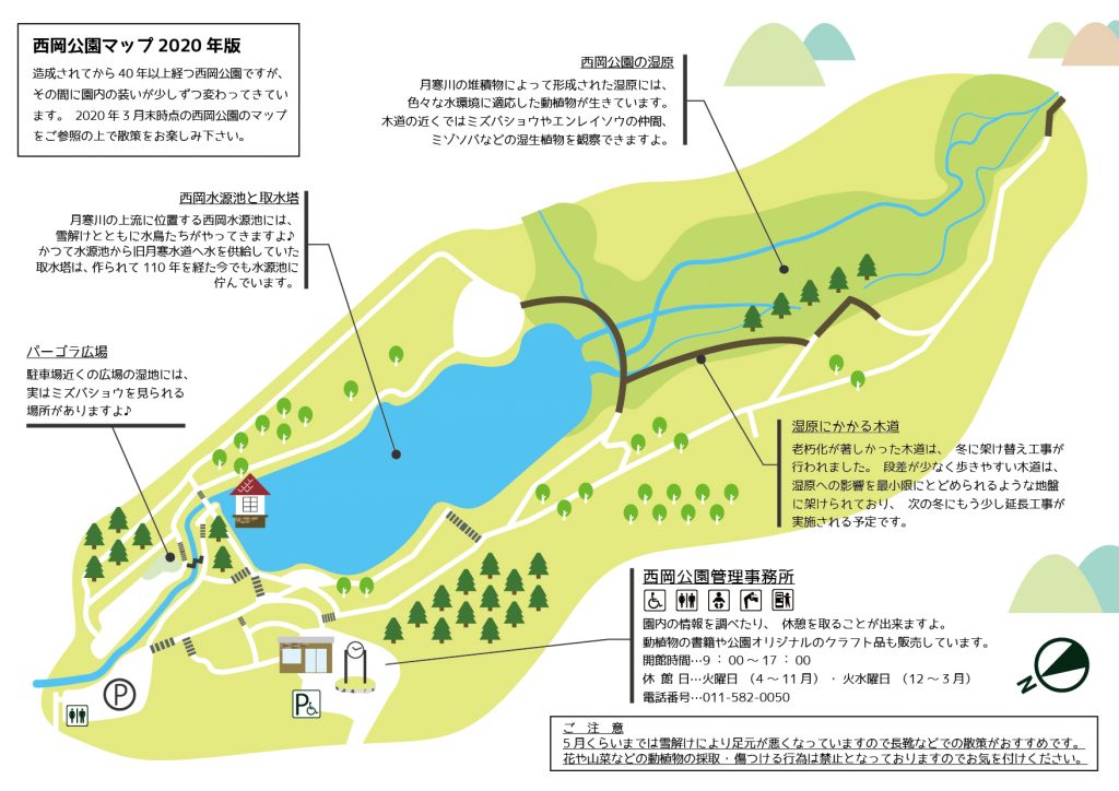 西岡公園園内マップ2020