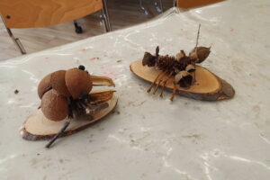 木の実やマツボックリで作った作品
