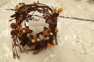 可愛い動物のついたリース