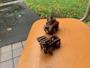 木の枝で作ったミニカー