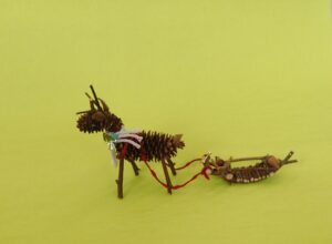 トナカイとそりのオブジェ